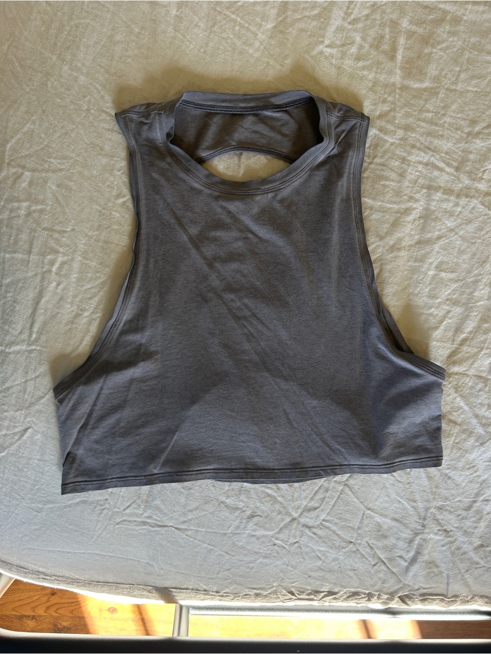 lululemon athletica Gray Cropped Sleeveless Workout Tank